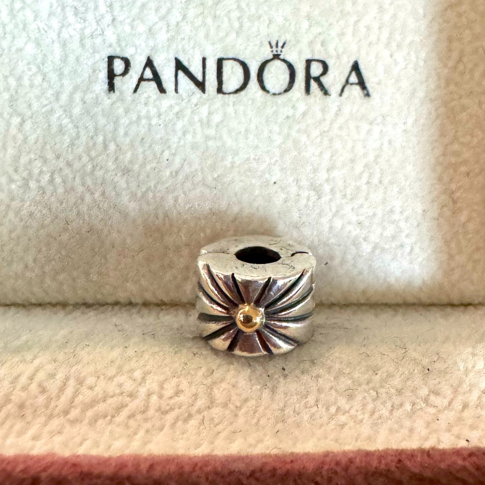 Pandora Sunburst Clip with 14k Gold Accent